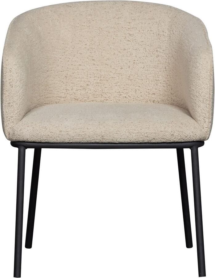 WOOOD Eetkamerstoel Leon met bouclé-stof 4-poots onderstel h 77 cm x b 61 cm - Foto 7