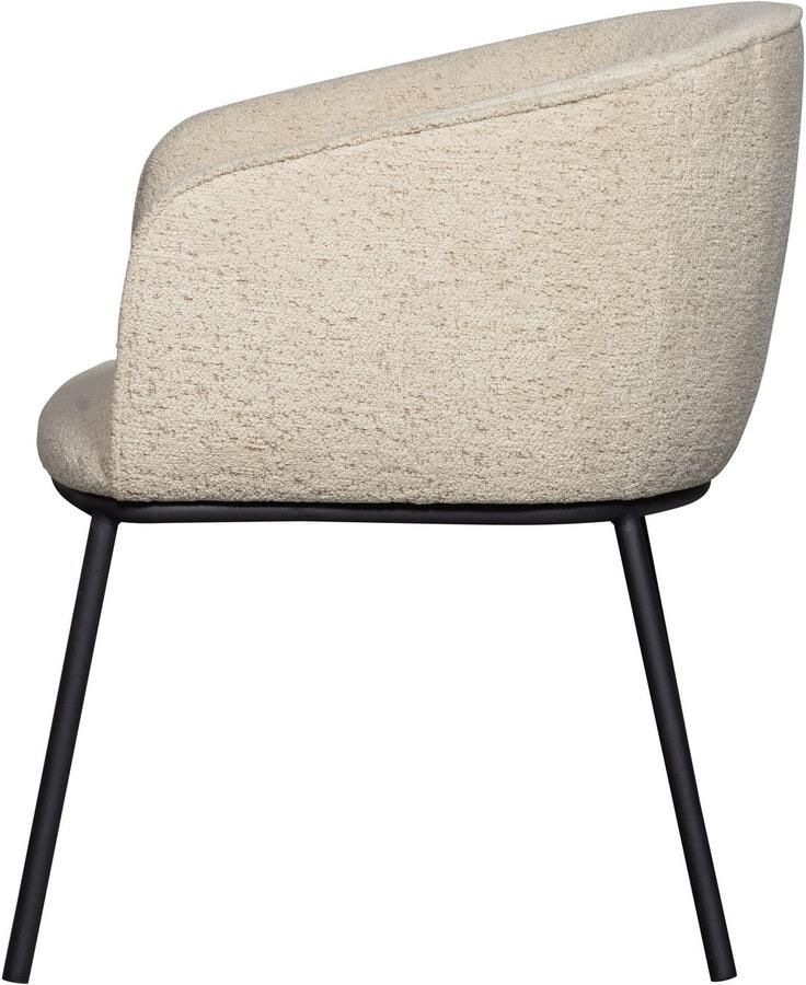 WOOOD Eetkamerstoel Leon met bouclé-stof 4-poots onderstel h 77 cm x b 61 cm - Foto 5