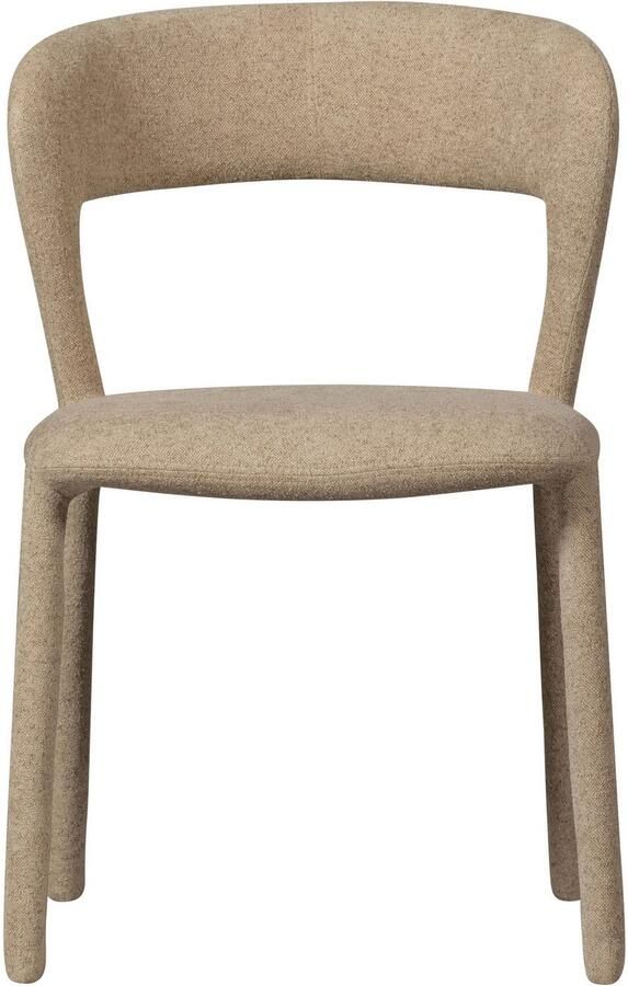 BePureHome Noble Eetkamerstoel Bekleed Van Top Tot Teen Quick Geweven Stof Zand Beige 76x51x56 cm - Foto 8