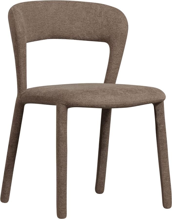 BePureHome Noble Eetkamerstoel Bekleed Van Top Tot Teen Quick Geweven Stof Taupe Bruin 76x51x56 cm - Foto 9