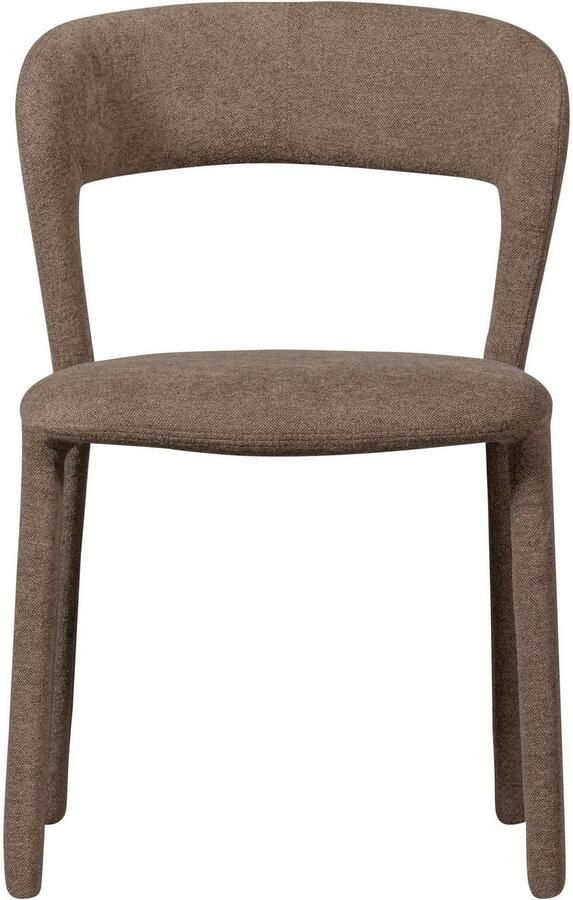 BePureHome Noble Eetkamerstoel Bekleed Van Top Tot Teen Quick Geweven Stof Taupe Bruin 76x51x56 cm - Foto 8
