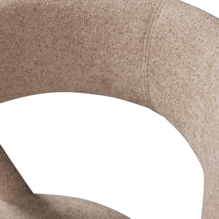 BePureHome Noble Eetkamerstoel Bekleed Van Top Tot Teen Quick Geweven Stof Zand Beige 76x51x56 cm - Foto 2