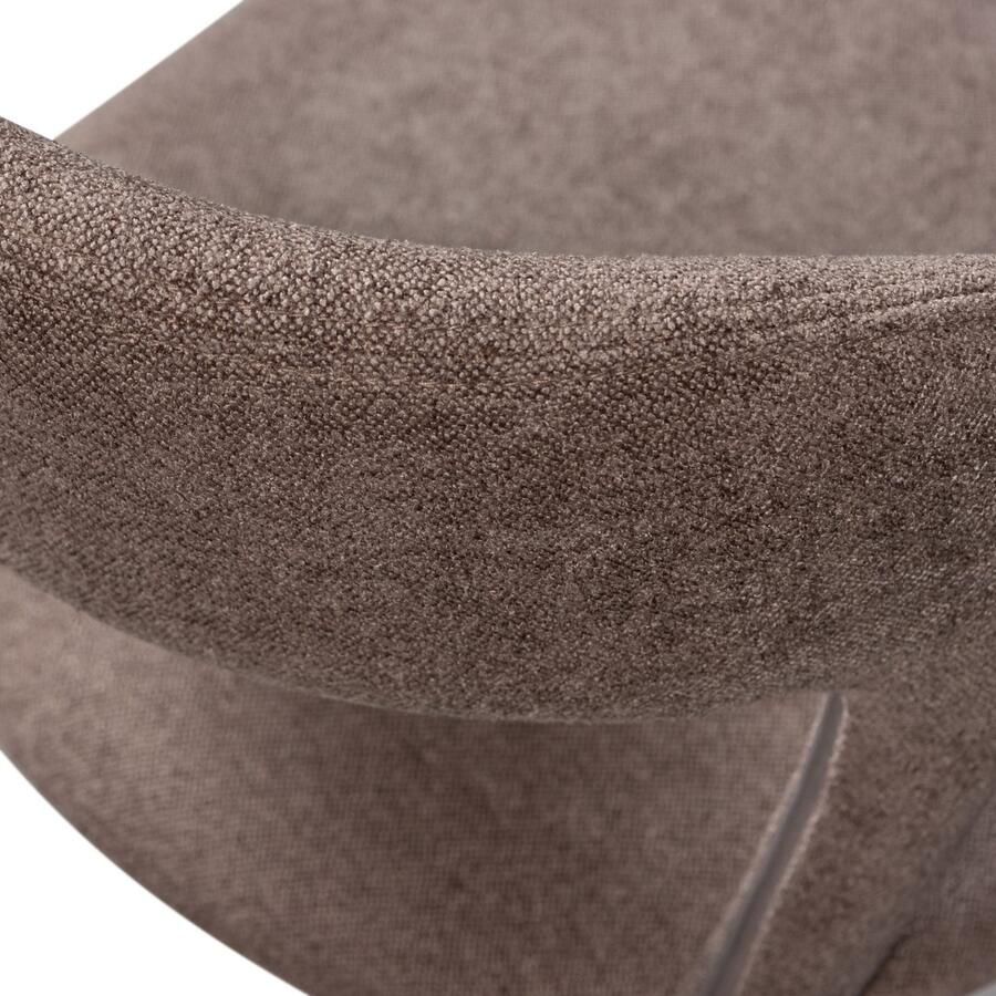 BePureHome Noble Eetkamerstoel Bekleed Van Top Tot Teen Quick Geweven Stof Taupe Bruin 76x51x56 cm