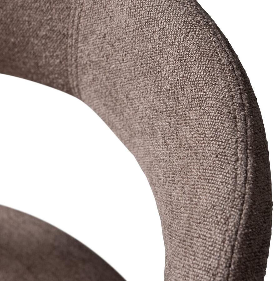 BePureHome Noble Eetkamerstoel Bekleed Van Top Tot Teen Quick Geweven Stof Taupe Bruin 76x51x56 cm - Foto 3