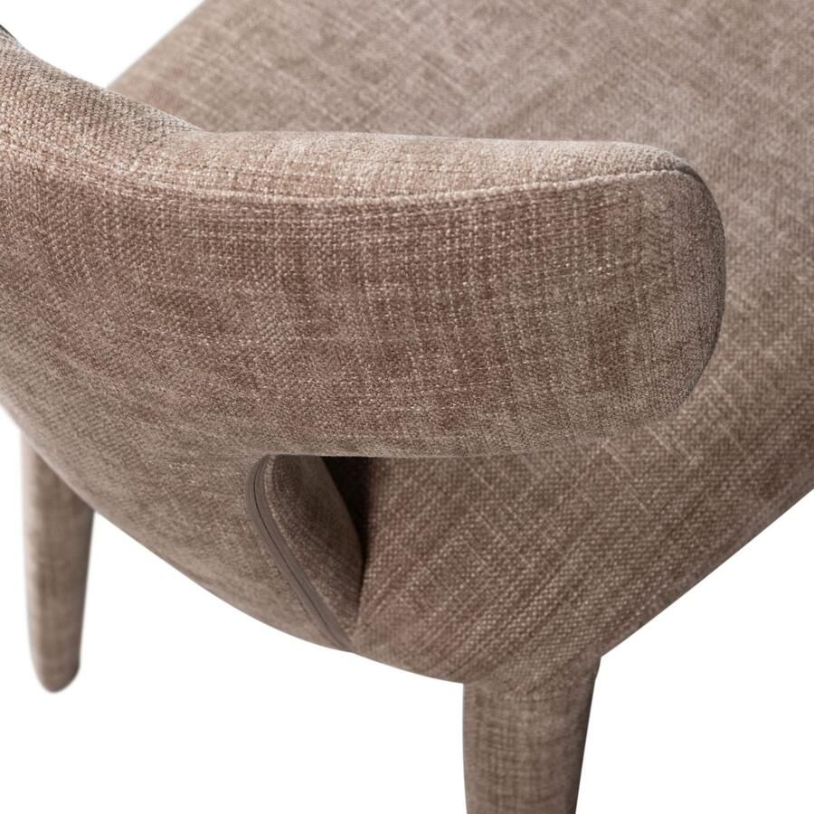 WOOOD BePureHome Permit Eetkamerstoel Bekleed Van Top Tot Teen Tintle geweven Stof Zand Beige 78x52x53 cm - Foto 2