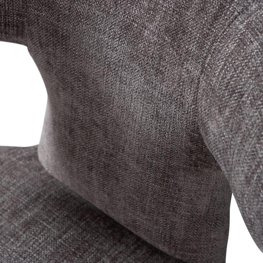 WOOOD BePureHome Permit Eetkamerstoel Bekleed Van Top Tot Teen Tintle geweven Stof Espresso Bruin 78x52x53 cm - Foto 2