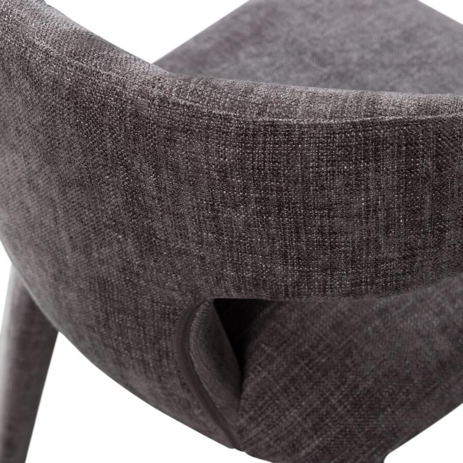 WOOOD BePureHome Permit Eetkamerstoel Bekleed Van Top Tot Teen Tintle geweven Stof Espresso Bruin 78x52x53 cm - Foto 3