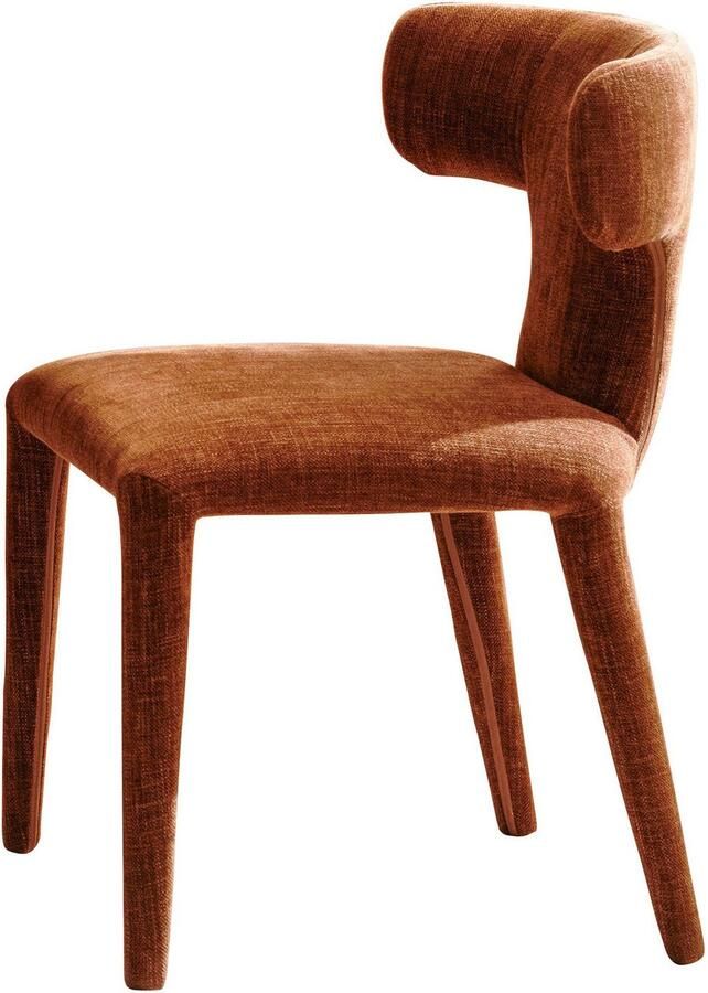 WOOOD BePureHome Permit Eetkamerstoel Bekleed Van Top Tot Teen Tintle geweven Stof Cinnamon Oranje 78x52x53 cm - Foto 7