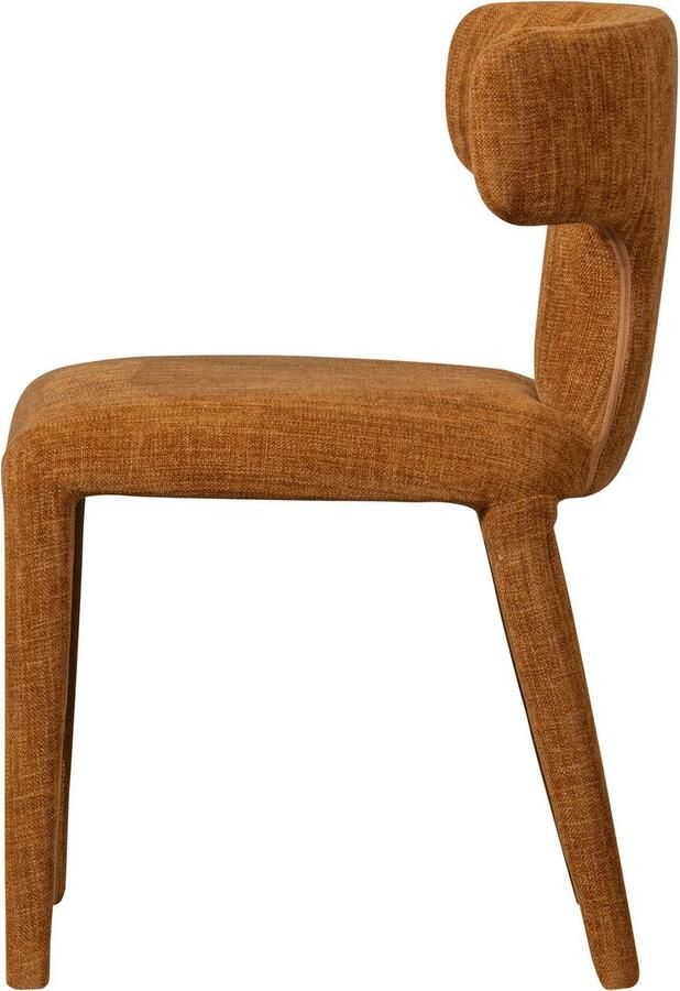WOOOD BePureHome Permit Eetkamerstoel Bekleed Van Top Tot Teen Tintle geweven Stof Cinnamon Oranje 78x52x53 cm - Foto 8
