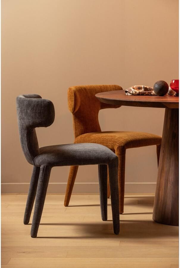 WOOOD BePureHome Permit Eetkamerstoel Bekleed Van Top Tot Teen Tintle geweven Stof Cinnamon Oranje 78x52x53 cm - Foto 9