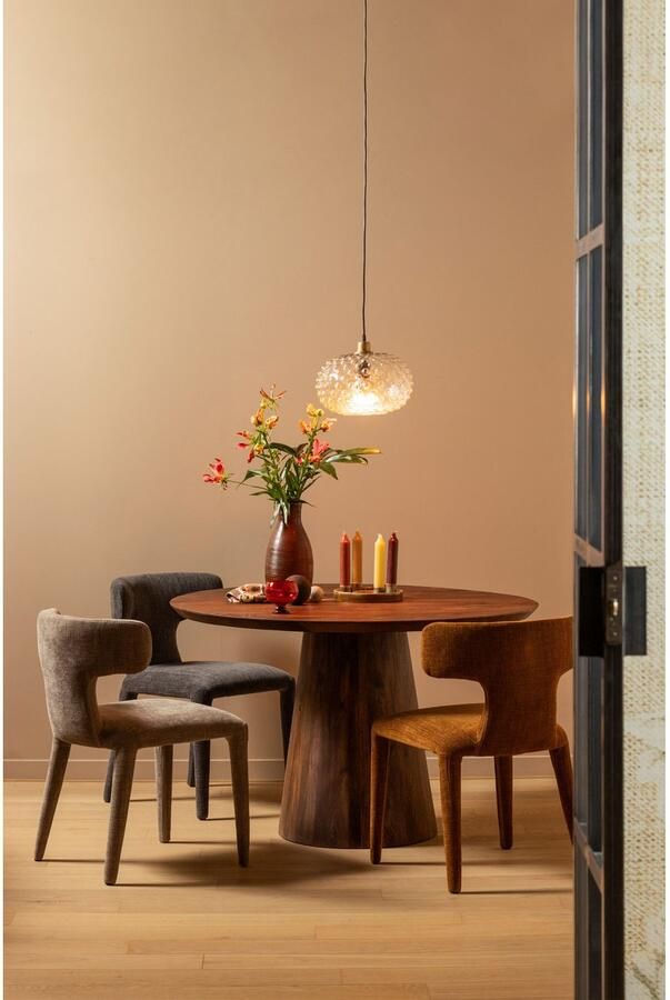 WOOOD BePureHome Permit Eetkamerstoel Bekleed Van Top Tot Teen Tintle geweven Stof Cinnamon Oranje 78x52x53 cm - Foto 10