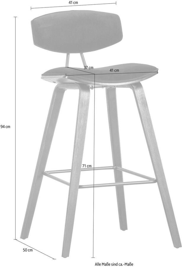 WOOOD Barkruk Senn Zitvlak van velours H 94 cm x B 41 cm (2 stuks) - Foto 10
