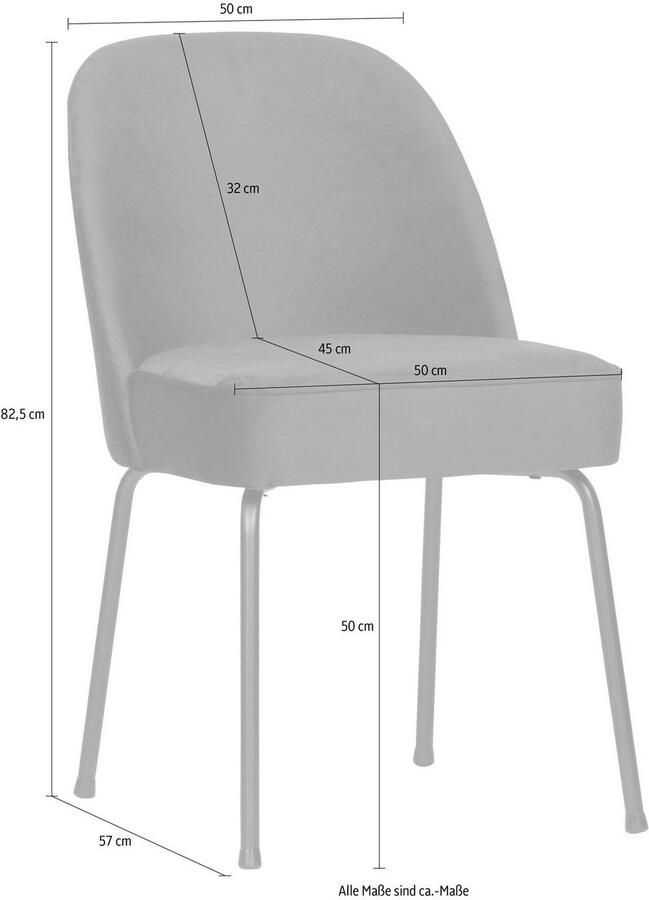 WOOOD Eetkamerstoel Stockholm Gestoffeerde stoel 4-poots metalen frame breedte 50 cm (set 2 stuks) - Foto 5