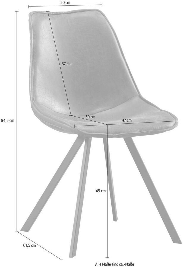 WOOOD Eetkamerstoel SVENS Waanvormig breedte 50 cm (2 stuks) - Foto 5