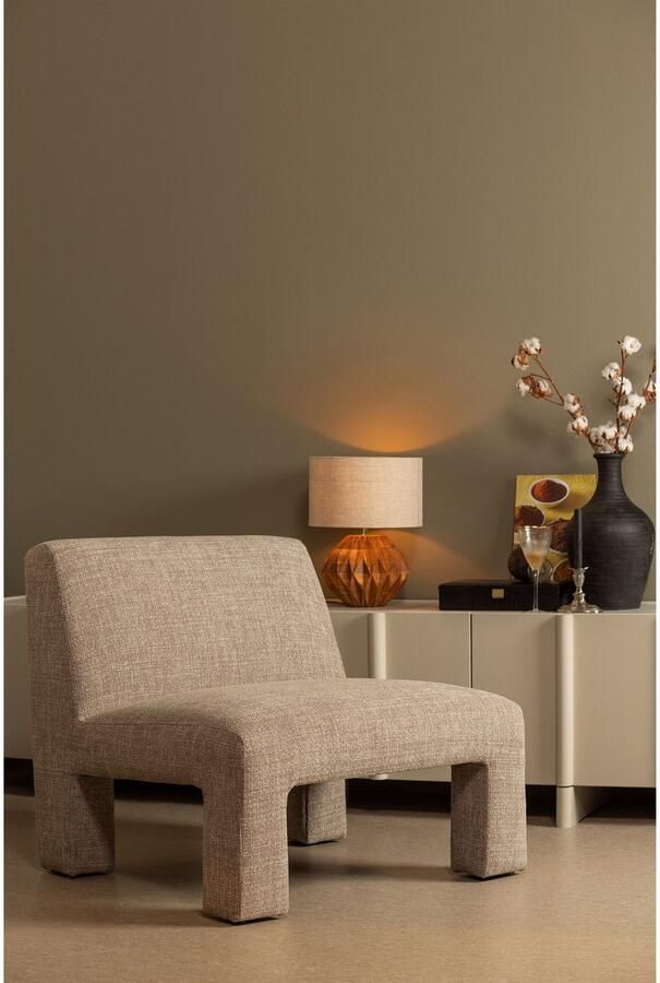 WOOOD Fauteuil Lavid geweven stof 4-poots frame h 73 cm x b 74 cm - Foto 9