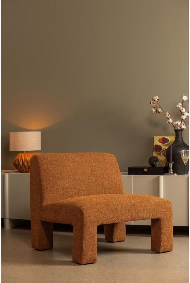 WOOOD Fauteuil Lavid geweven stof 4-poots frame h 73 cm x b 74 cm - Foto 9