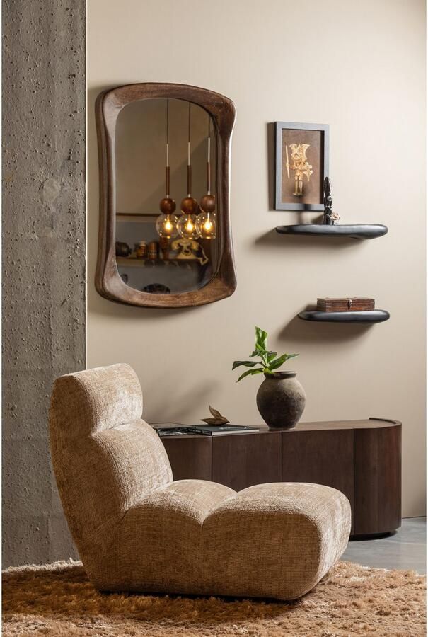 WOOOD Fauteuil Observe vrijstaand grof geweven chenille-stof h 82 cm x b 75 cm - Foto 9