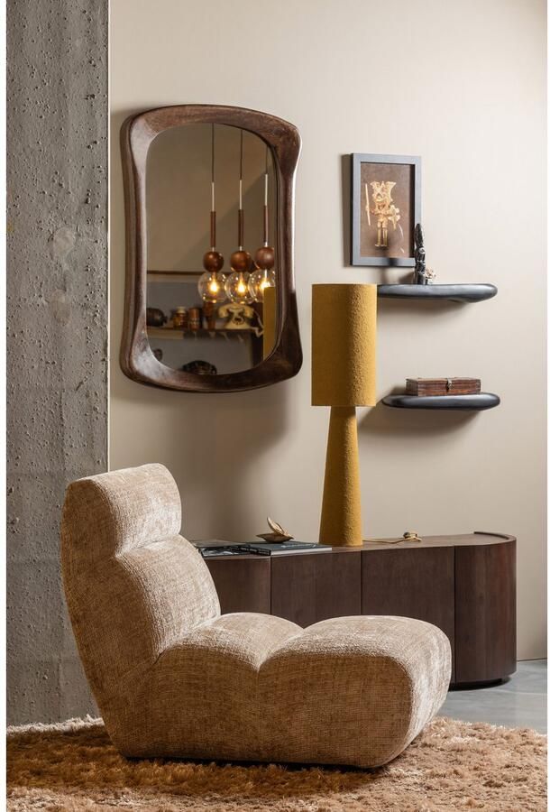 WOOOD Fauteuil Observe vrijstaand grof geweven chenille-stof h 82 cm x b 75 cm - Foto 8