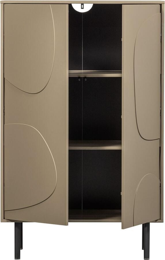 WOOOD Highboard Cadiz midi-kast Hoge kast met speels versierde deuren breedte 85 cm hoogte 135 cm - Foto 6
