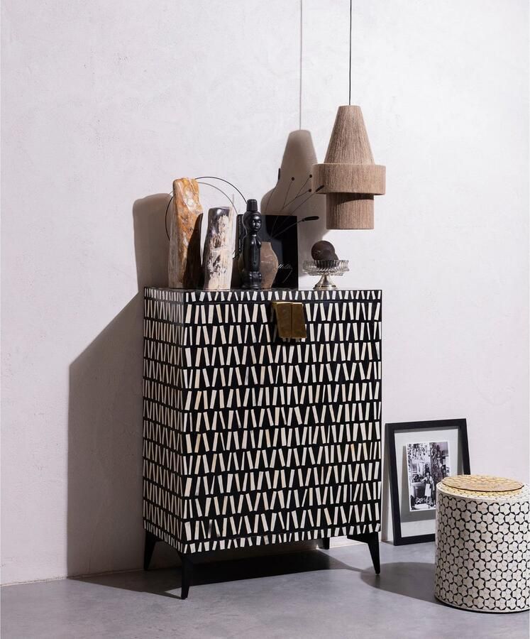 WOOOD Highboard Menne midi-kast met metalen handgrepen Kast in stijlvol ontwerp H 108 cm x B 81 cm - Foto 6