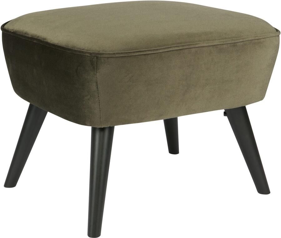 WOOOD Hocker Sara met veloursstof bekleed rechthoekige vorm h 41 cm x b 56 cm - Foto 4