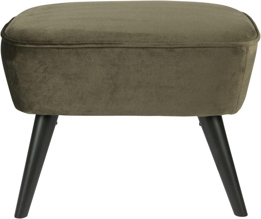 WOOOD Hocker Sara met veloursstof bekleed rechthoekige vorm h 41 cm x b 56 cm - Foto 2