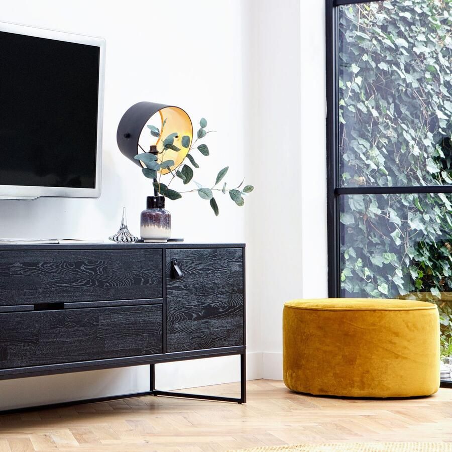 WOOOD Hocker Sara ronde vorm veelzijdig inzetbaar h 36 cm x ø 60 cm