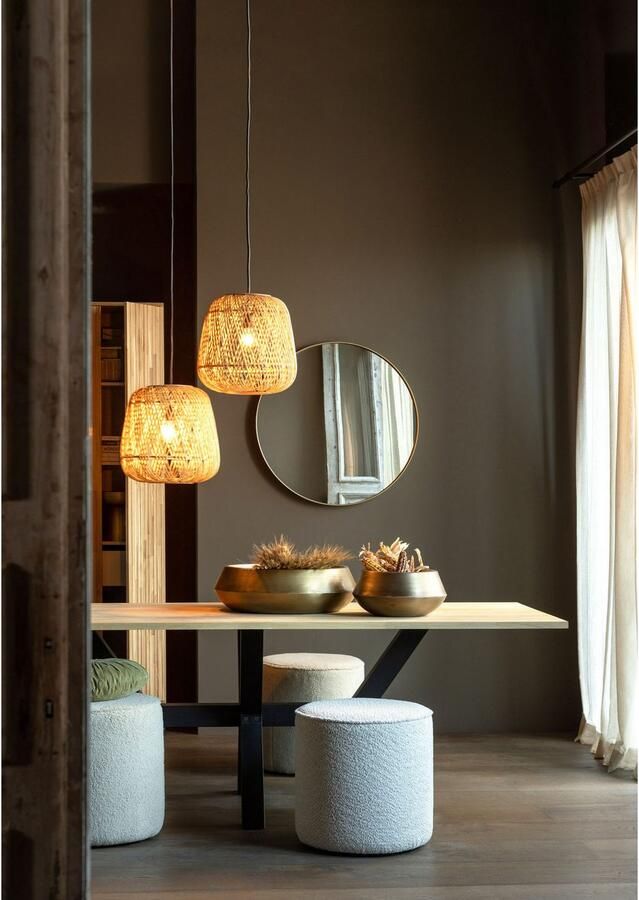 WOOOD Hocker Sara zacht gepolsterd ronde vorm h 46 cm x ø 46 cm - Foto 3