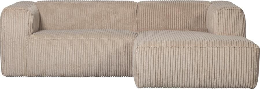 WOOOD Bean Chaise Longue Bank Rechts Ribstof Travertin -73x254x178 - Foto 7