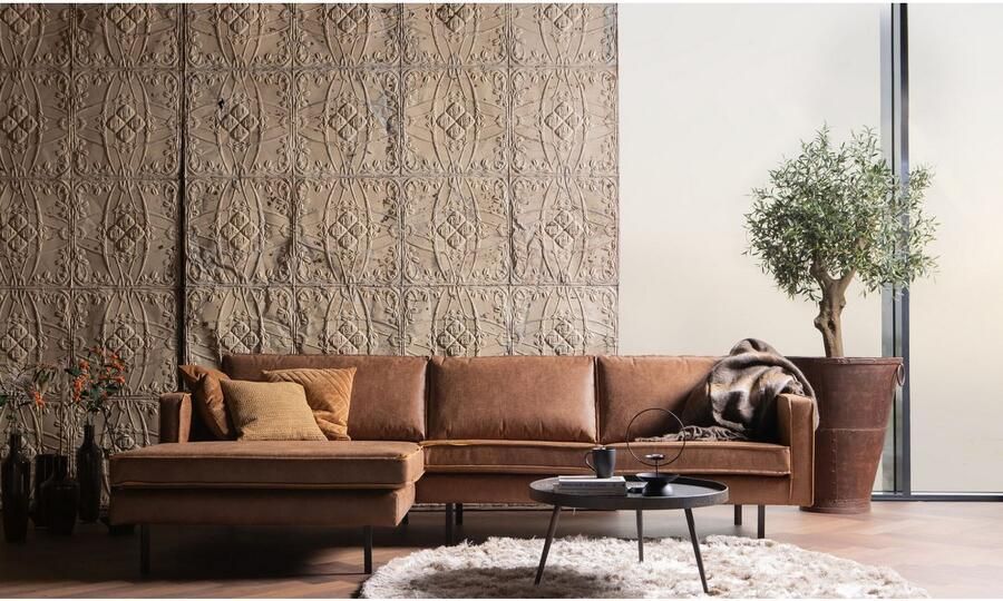 BePureHome Rodeo Chaise Longue Links Recycle Leer Cognac 85x300x86 - Foto 3