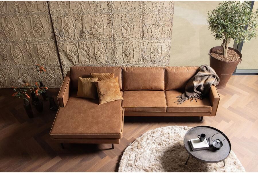 BePureHome Rodeo Chaise Longue Links Recycle Leer Cognac 85x300x86