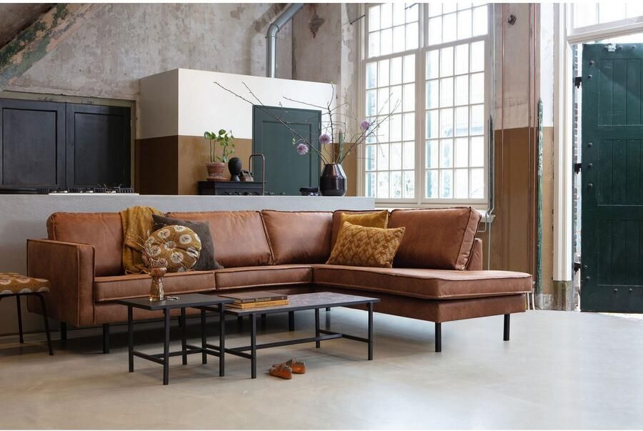 WOOOD Hoekbank Rodeo met gerecycled leer vrijstaand h 85 cm x b 266 cm - Foto 4