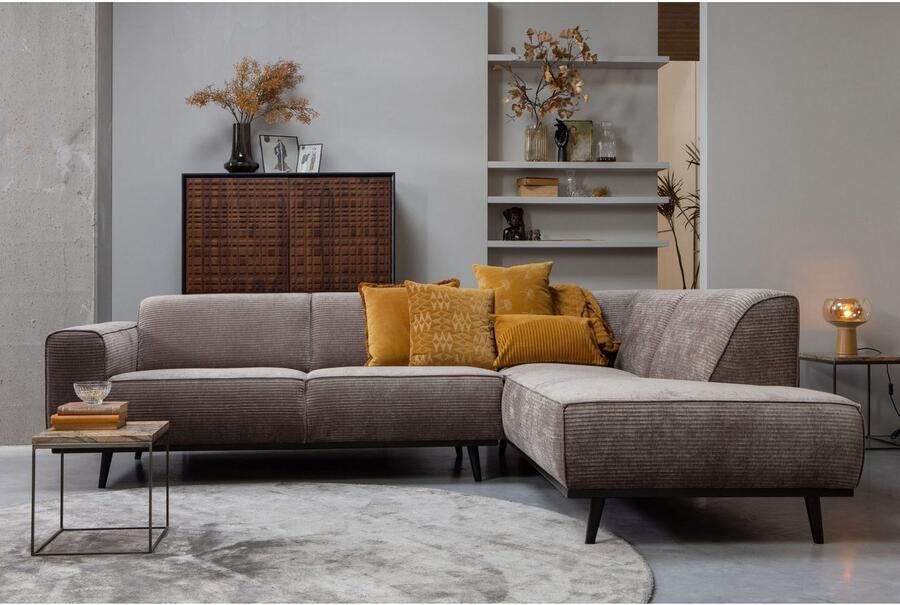BePureHome Statement Hoekbank Rechts Rib Taupe 77x274x210 - Foto 3