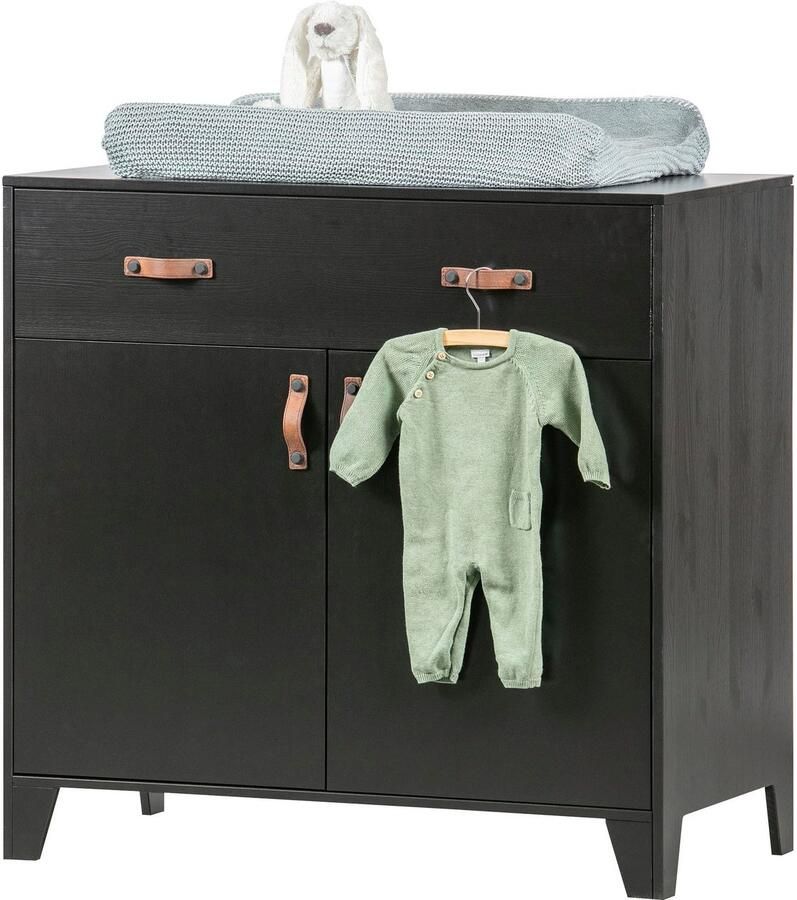 WOOOD Kast Dian van zwarte dennen breedte 94 cm x hoogte 93 cm - Foto 2