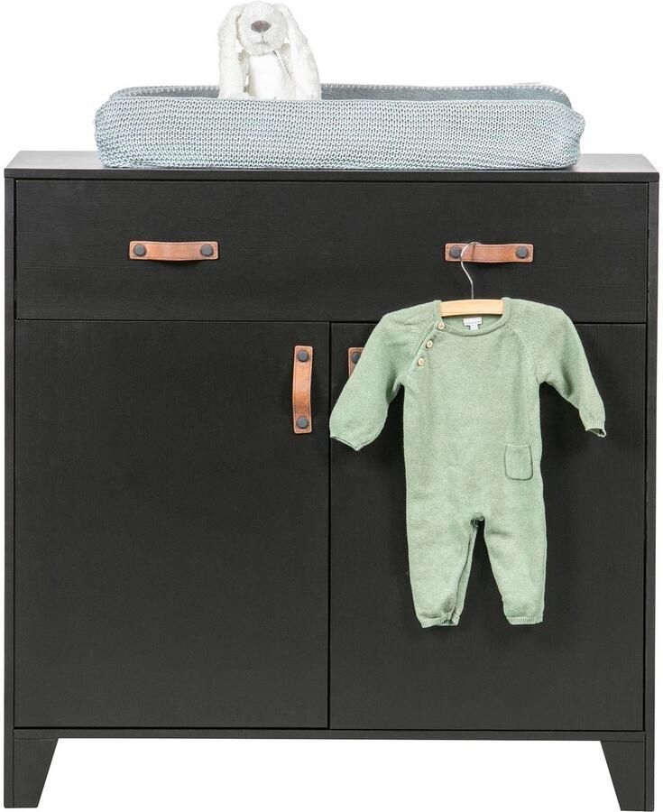 WOOOD Kast Dian van zwarte dennen breedte 94 cm x hoogte 93 cm - Foto 3