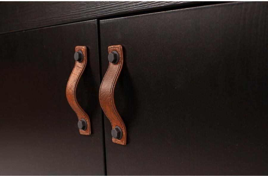 WOOOD Kast Dian van zwarte dennen breedte 94 cm x hoogte 93 cm - Foto 4