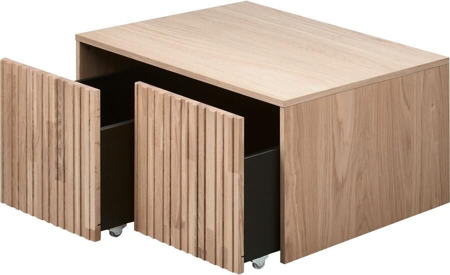 WOOOD Kistbank New Gravure bunkbank met grafische reliëfdeuren op wielen breedte 88 cm - Foto 2