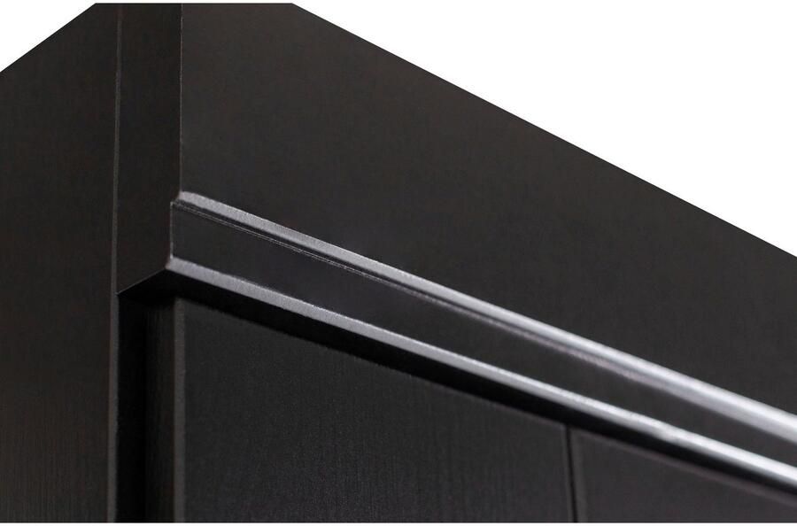 Woood Connect Kledingkast H 195 x B 94 x D 53 cm Lades Plank en Roede Zwart - Foto 2