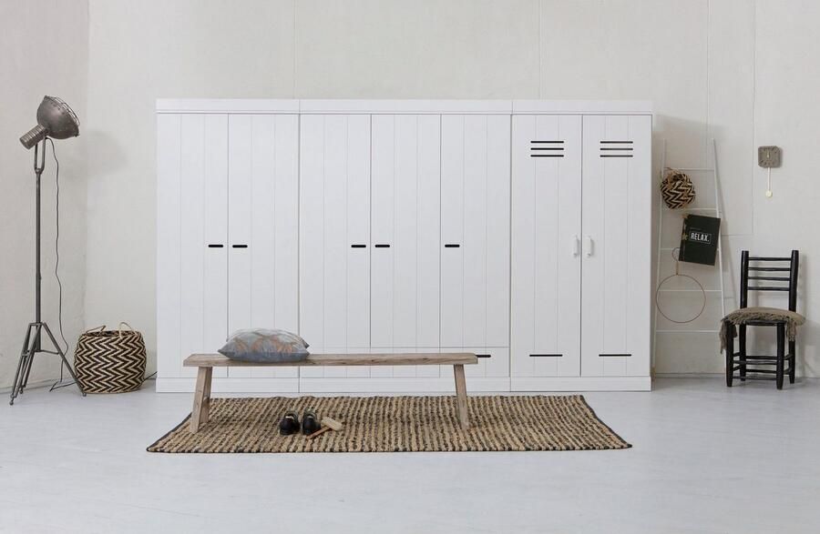 Woood Connect Kledingkast H 195 x B 140 x D 53 cm Lades Planken en Roede Wit - Foto 9