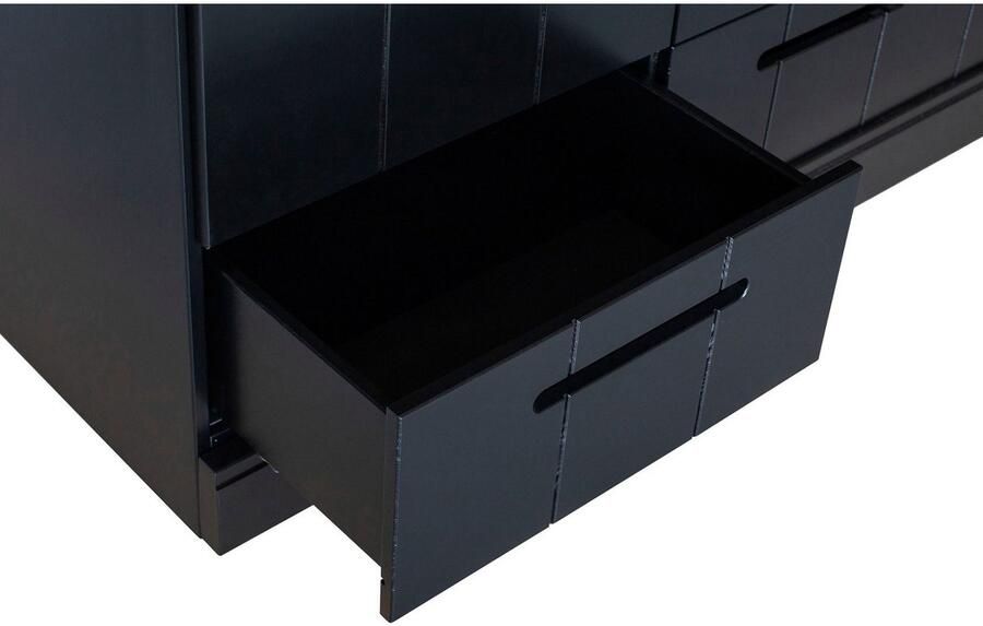 Woood Connect Kledingkast H 195 x B 140 x D 53 cm Lades Planken en Roede Zwart - Foto 9