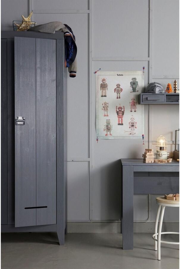 WOOOD Kledingkast Kluis 2-deurs met metalen handgrepen h 190 cm x b 95 cm - Foto 5