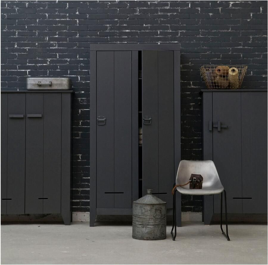 WOOOD Kledingkast Kluis 2-deurs met metalen handgrepen h 190 cm x b 95 cm - Foto 3