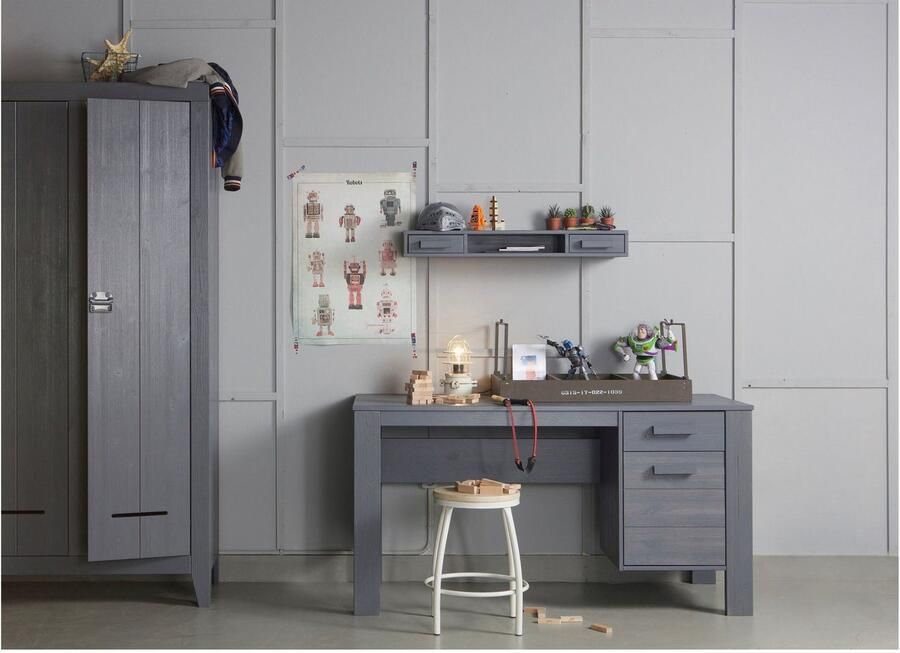 WOOOD Kledingkast Kluis 2-deurs met metalen handgrepen h 190 cm x b 95 cm - Foto 4