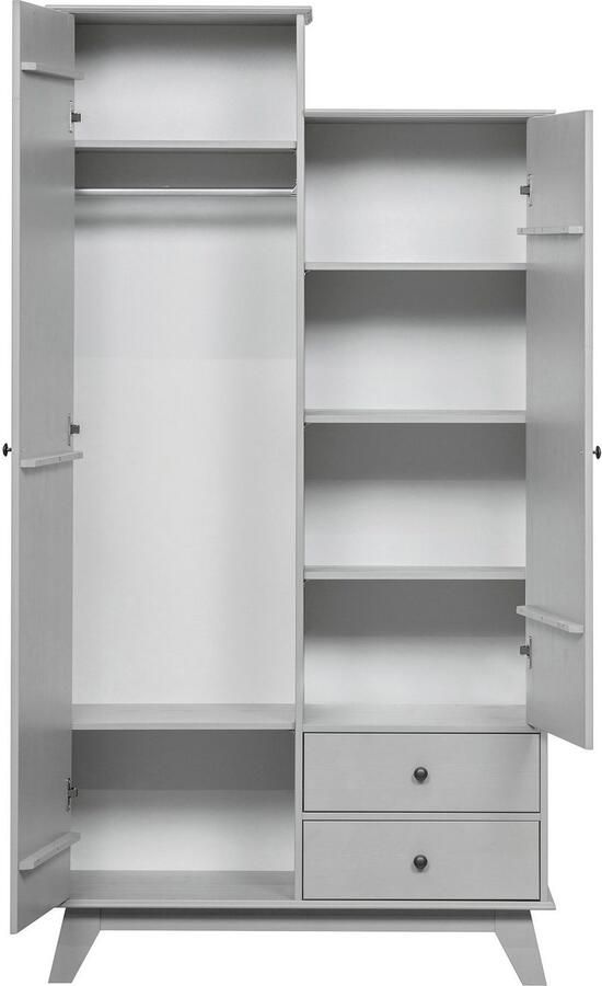 WOOOD Kledingkast Lily massief dennenhout met kledingstang h 190 cm x b 98 cm - Foto 7