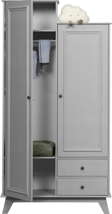 WOOOD Kledingkast Lily massief dennenhout met kledingstang h 190 cm x b 98 cm - Foto 9