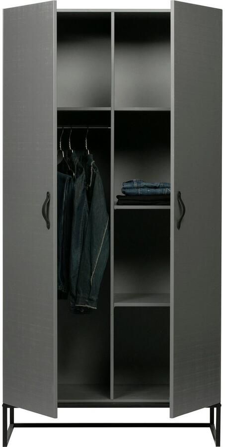 WOOOD Kledingkast MORRIS met kledingstang massief dennenhout h 195 cm x b 100 cm - Foto 7