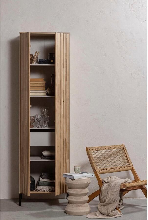 Woood Exclusive New Gravure Hoge Opbergkast B 60 cm Eiken Naturel - Foto 3