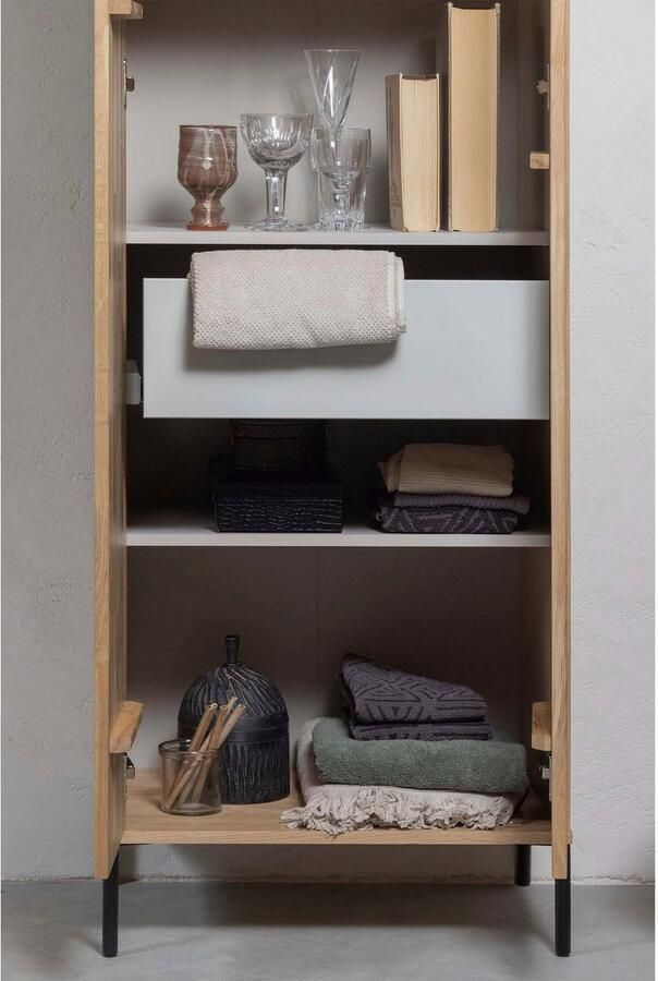 Woood Exclusive New Gravure Hoge Opbergkast B 60 cm Eiken Naturel - Foto 4