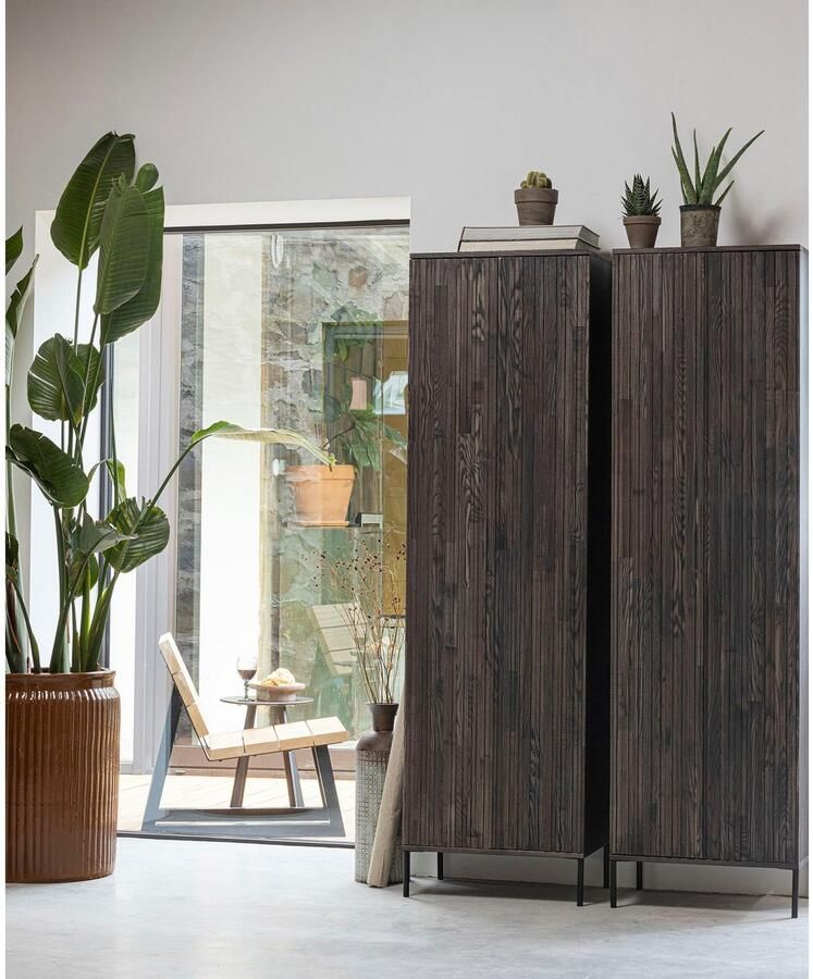 Woood " Exclusive New Gravure Hoge Opbergkast B 60 cm Essen Espresso " - Foto 4