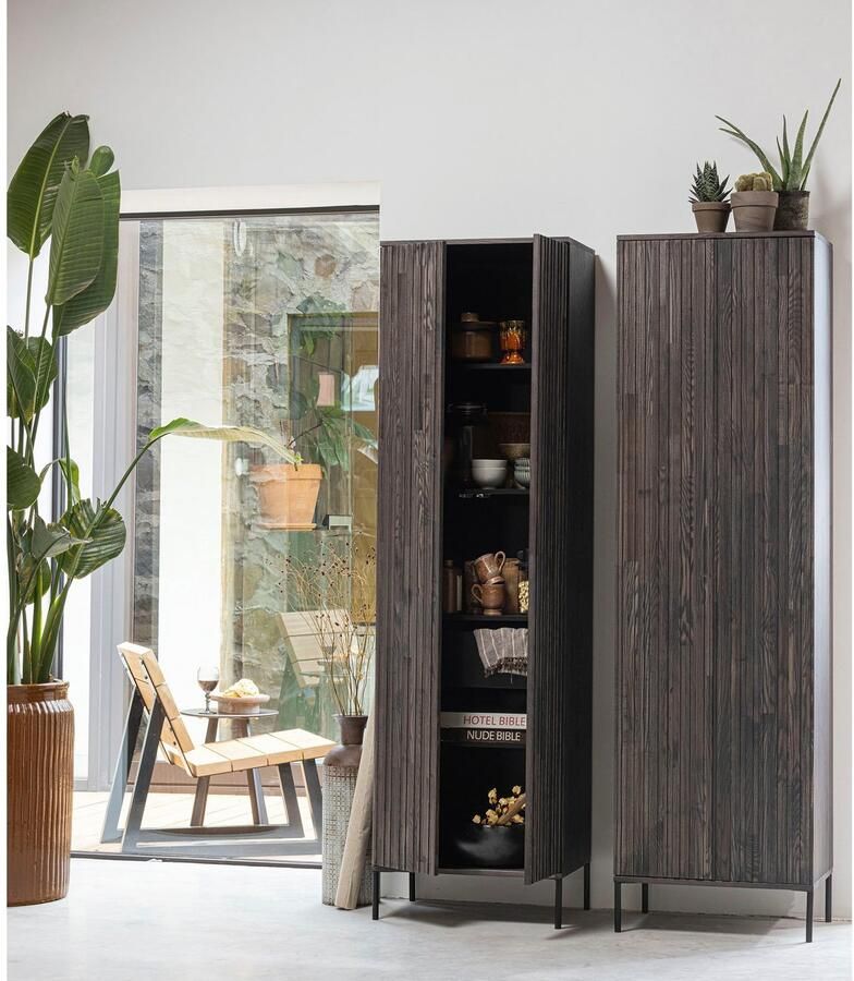 Woood " Exclusive New Gravure Hoge Opbergkast B 60 cm Essen Espresso " - Foto 3